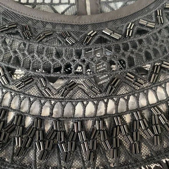 White House Black Market Embellished beaded Matte Jersey Halter-Neck Top - Picture 7 of 11